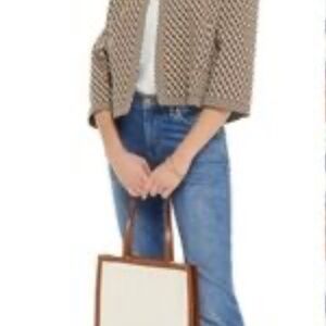 DVF Brown and Black Blazer with geometric pattern